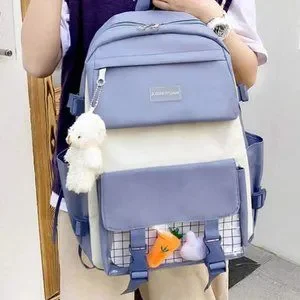 5pcs Letter Patch Decor Functional Backpack Is That The New 5pcs Letter Patch Decor Functional Backpack  main image 3
